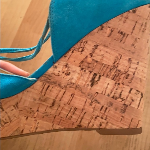 AS IS Ivanka trump suede ankle wrap wedges US 6 - Picture 5 of 7